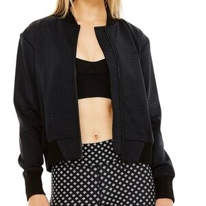 The Upside Black Perforated Bomber Jacket EUC